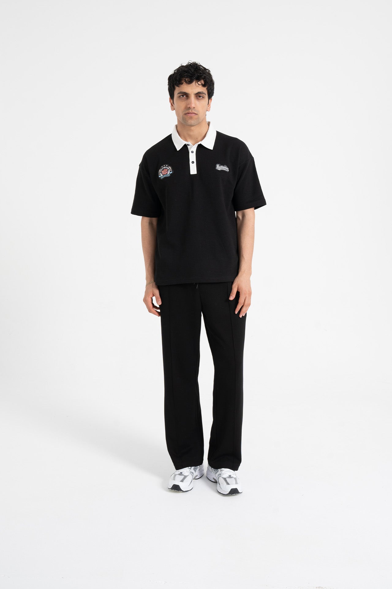 Masterpiece Nakışlı Oversize Polo Yaka Tişört