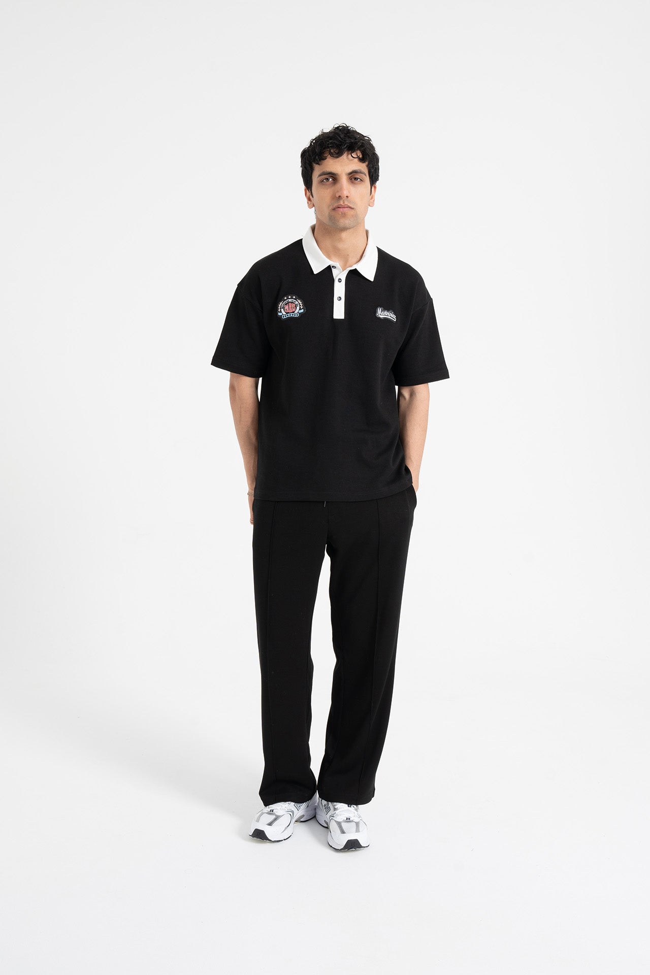 Masterpiece Nakışlı Oversize Polo Yaka Tişört