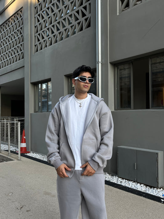 Basic Gri Oversize Zipp