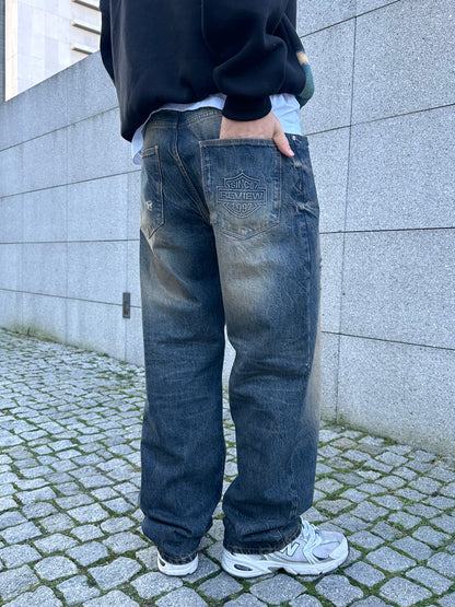RW Premium Baskı Detay Kahve Jean