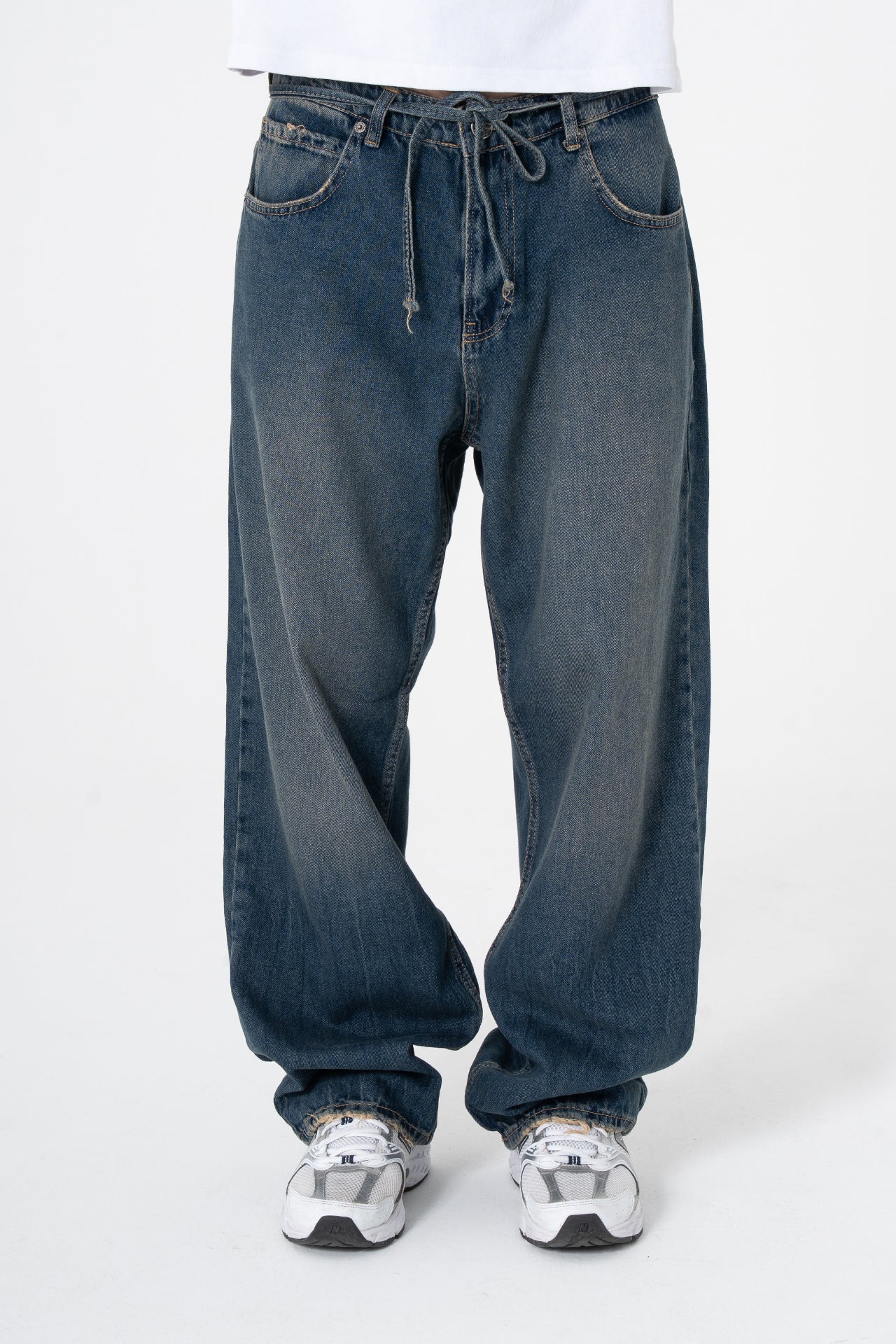 Bağcıklı Yıkama Detay Premium Baggy Pantolon