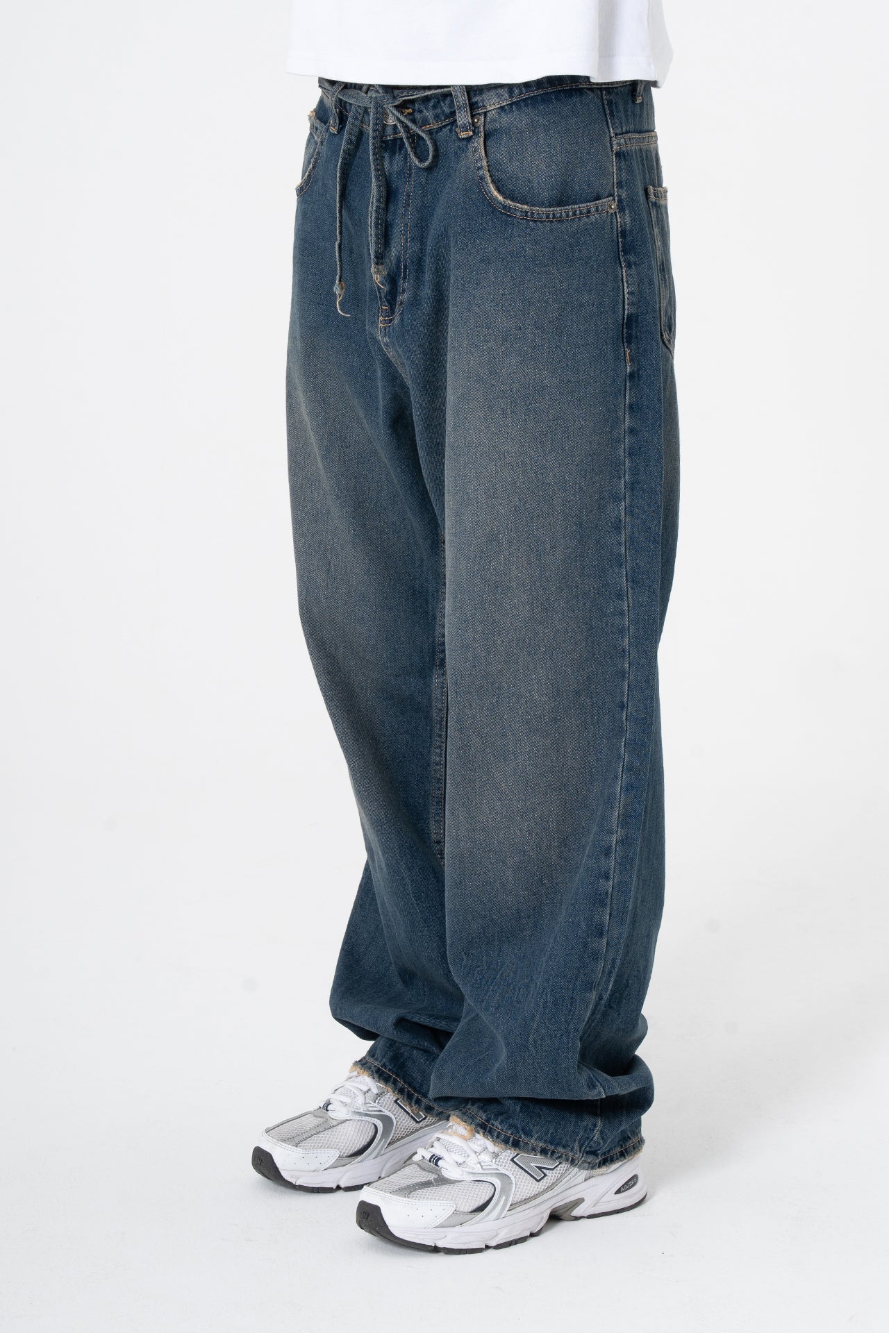 Bağcıklı Yıkama Detay Premium Baggy Pantolon