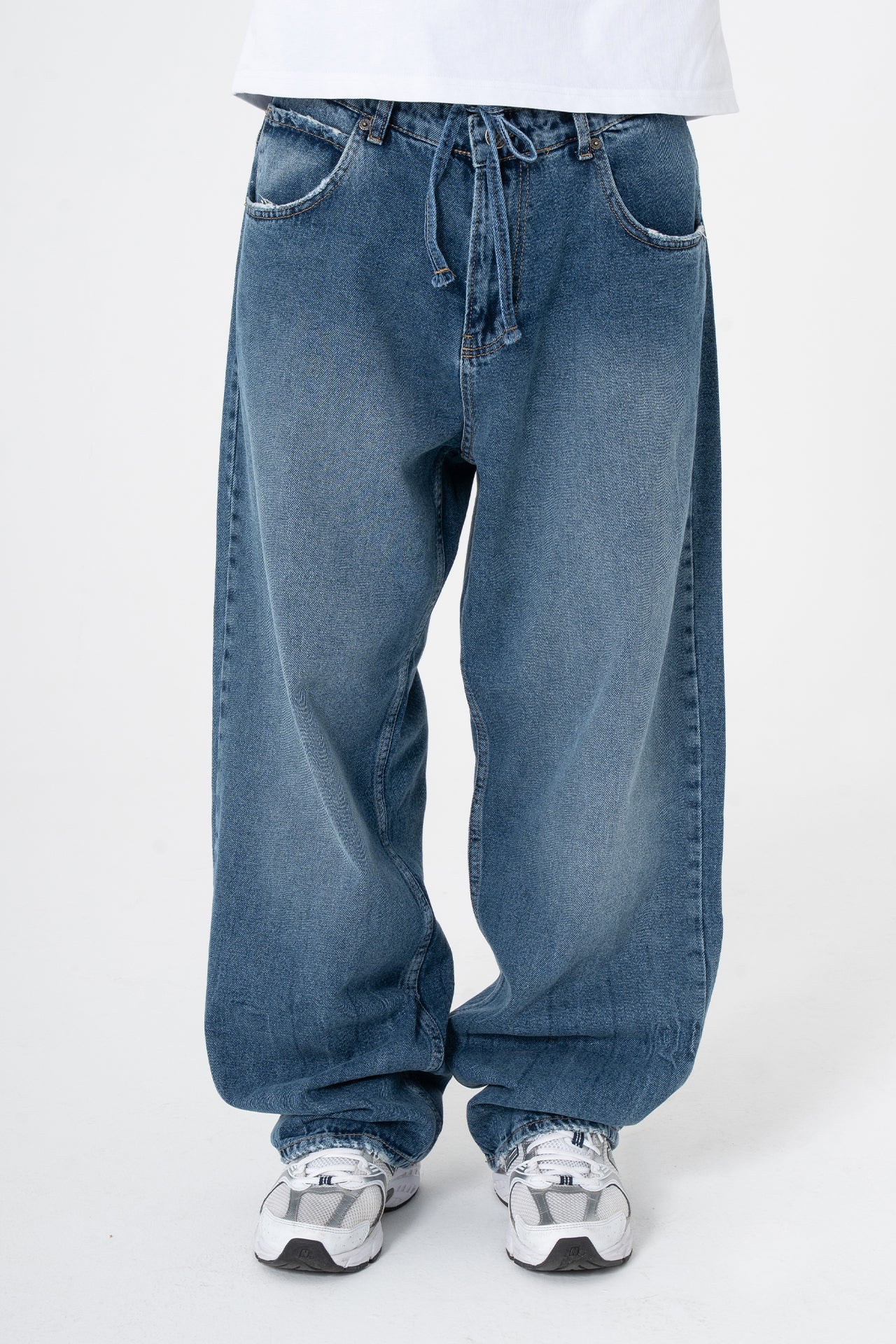Bağcıklı Yıkama Detay Premium Baggy Pantolon