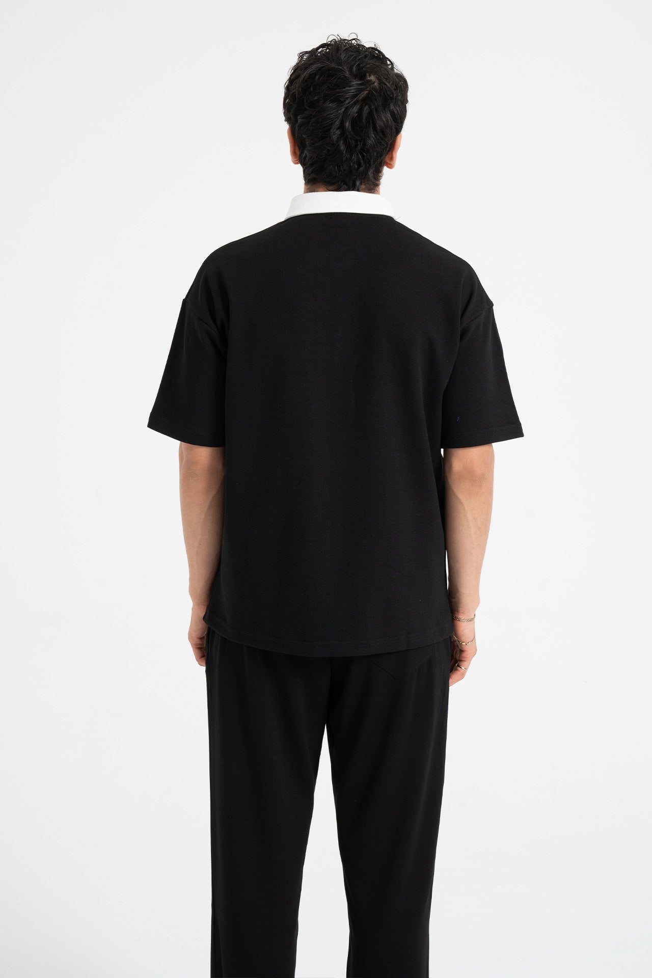 Masterpiece Nakışlı Oversize Polo Yaka Tişört
