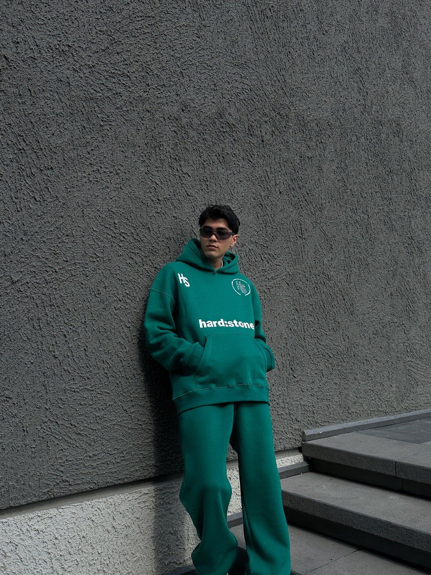 HS Baskılı Yeşil Oversize Hoodie