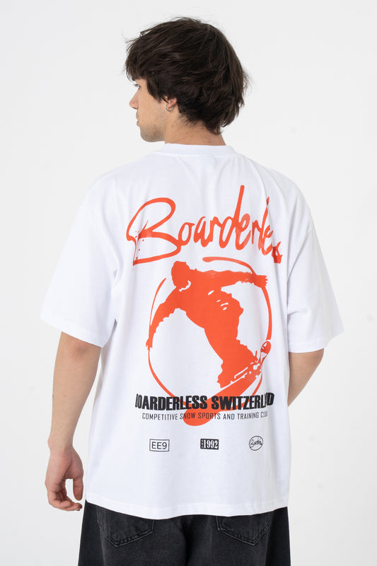 Borderland Baskılı Oversize Tişört