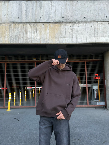Basic Kahverengi Hoodie