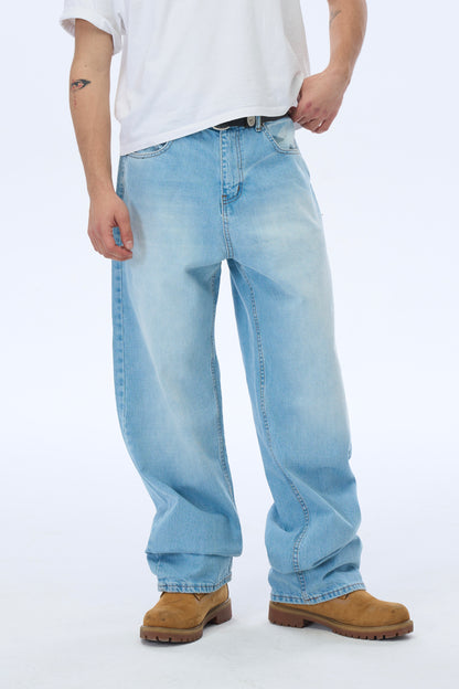 ATE Studios Premium Buz Mavi Baggy Kot Pantolon