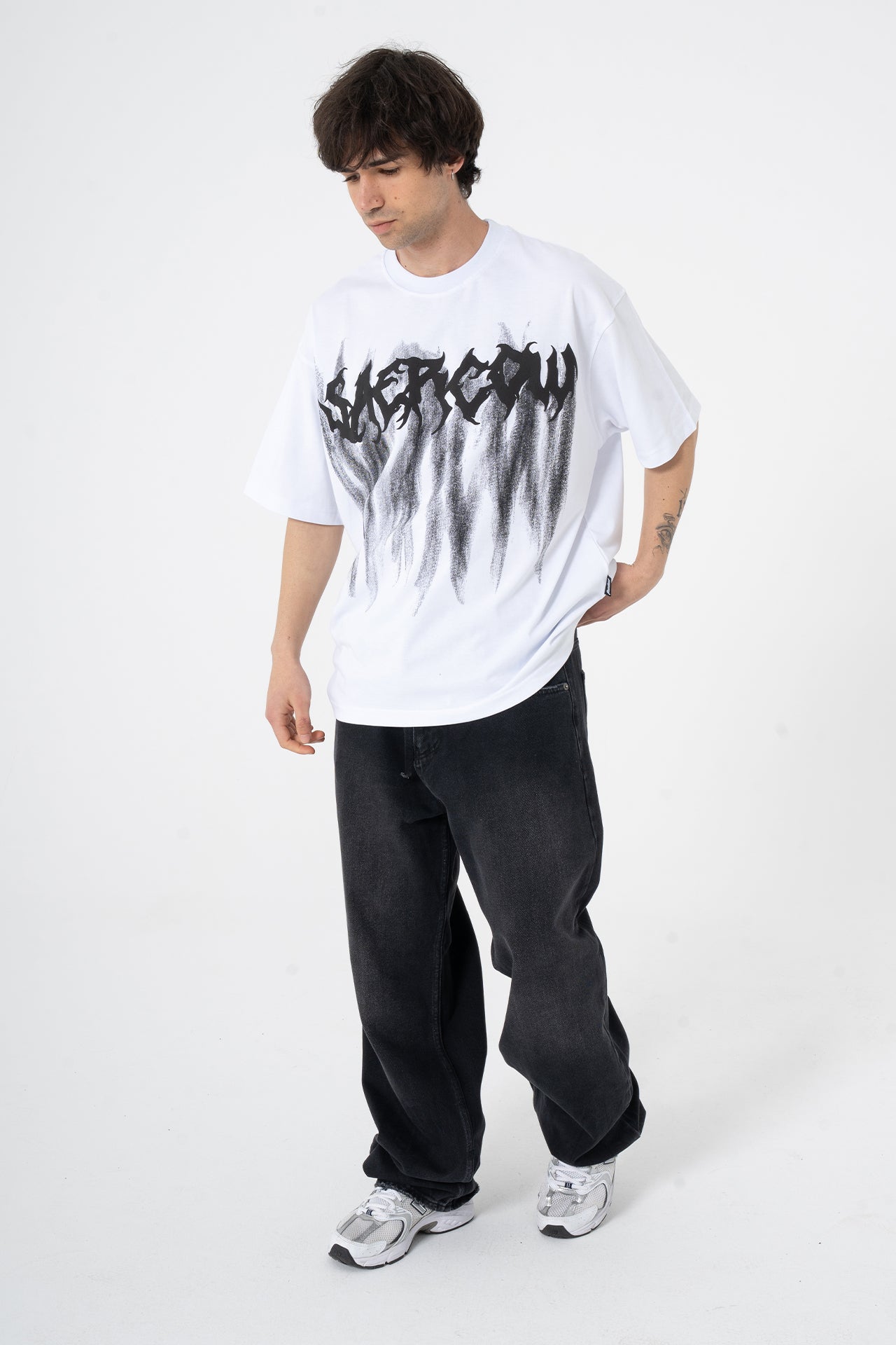Oversize Fit SAERCOW Baskılı Tişört