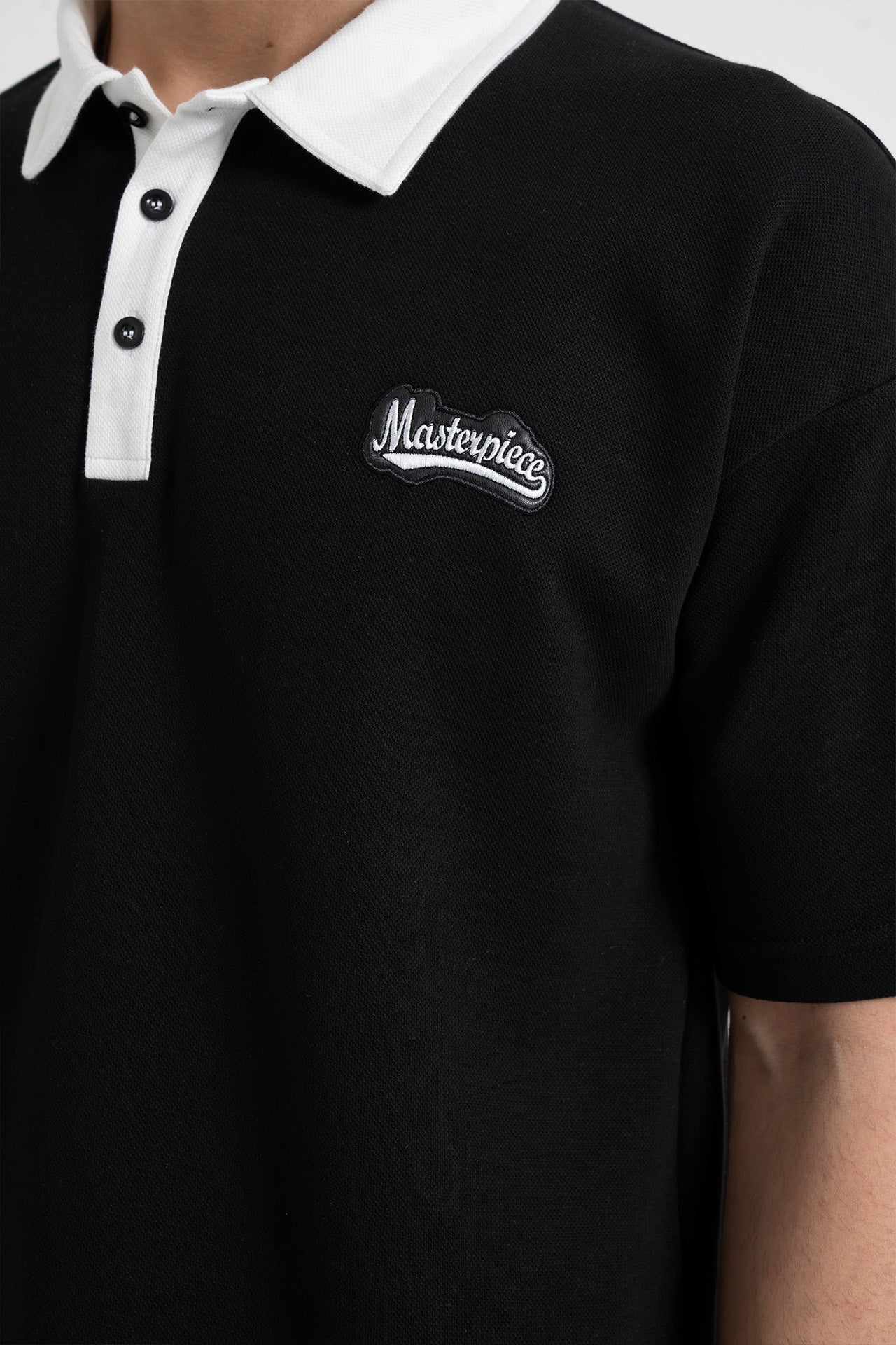 Masterpiece Nakışlı Oversize Polo Yaka Tişört