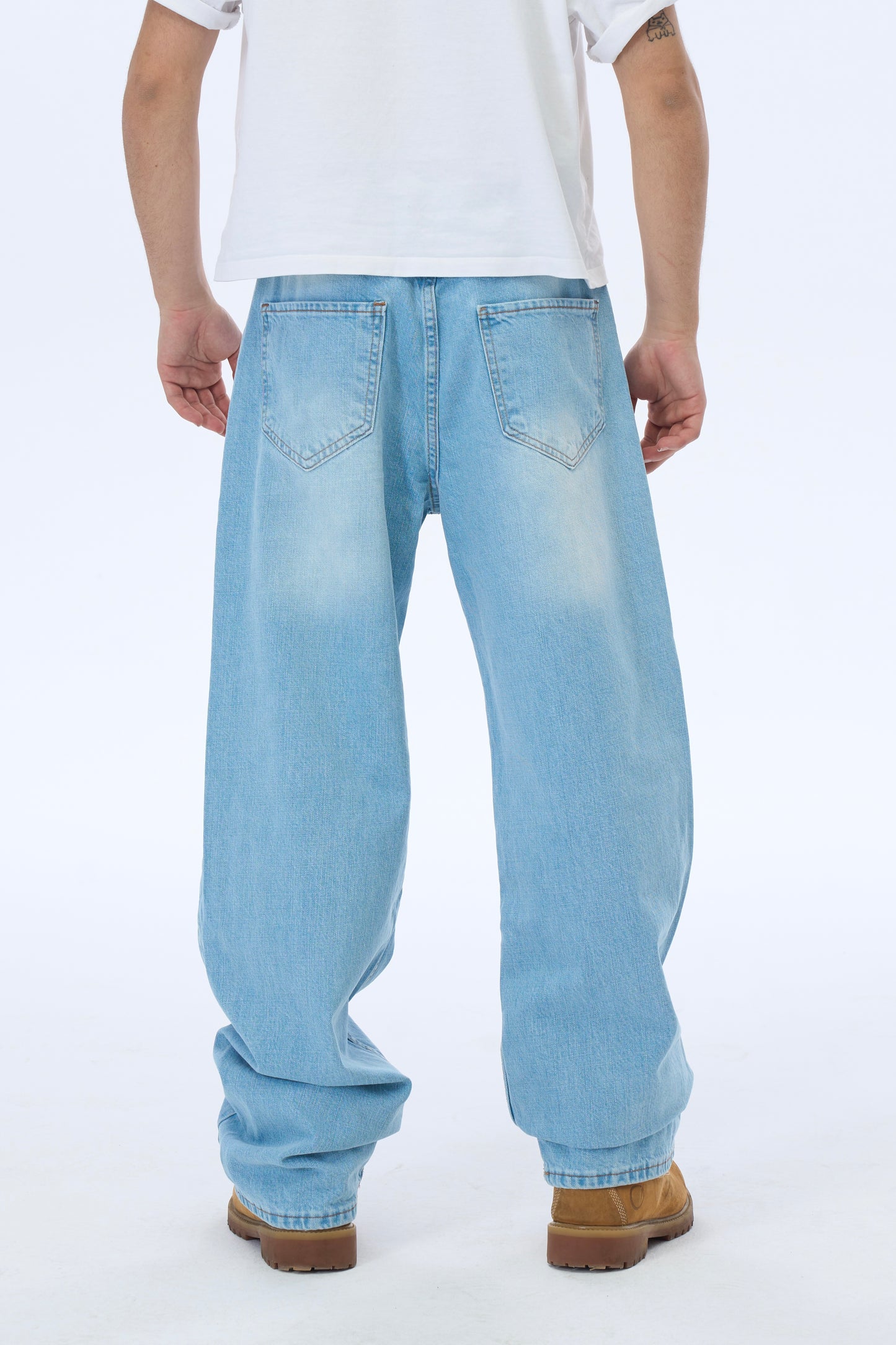 ATE Studios Premium Buz Mavi Baggy Kot Pantolon