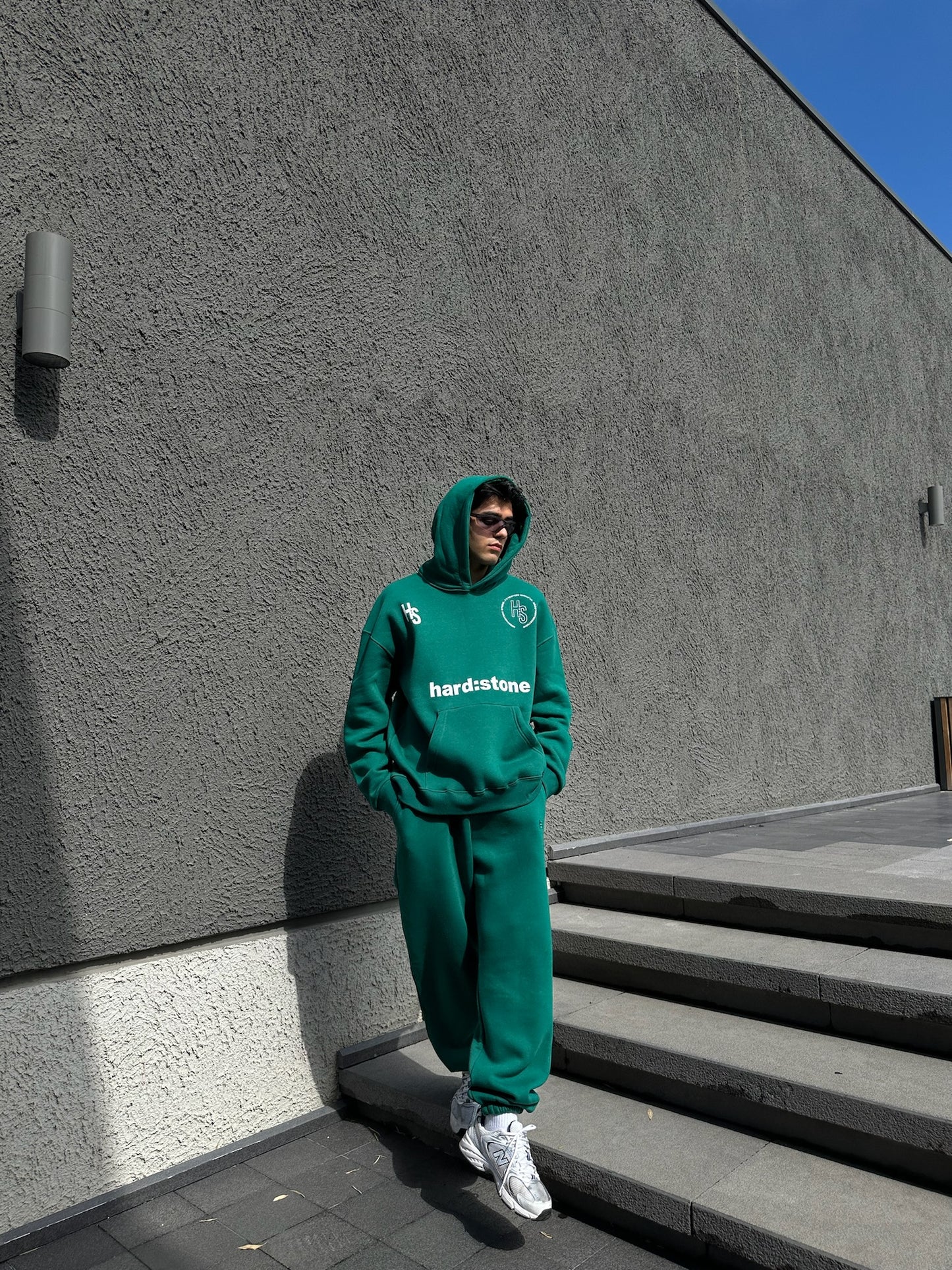HS Baskılı Yeşil Oversize Hoodie
