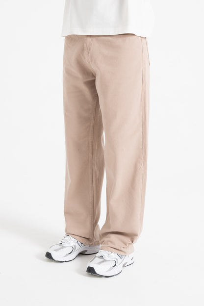 Basic Bej Baggy Kot Pantolon