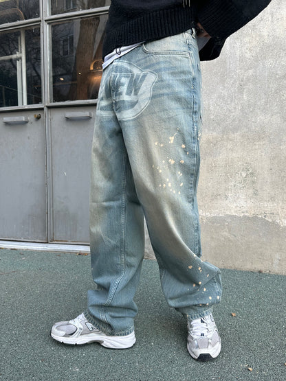 RW Premium Detay Baskılı Baggy Jean
