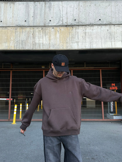Basic Kahverengi Hoodie