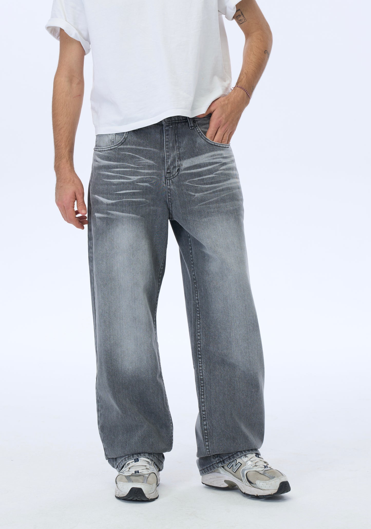 ATE Studios Premium Açık Gri Baggy Pantolon