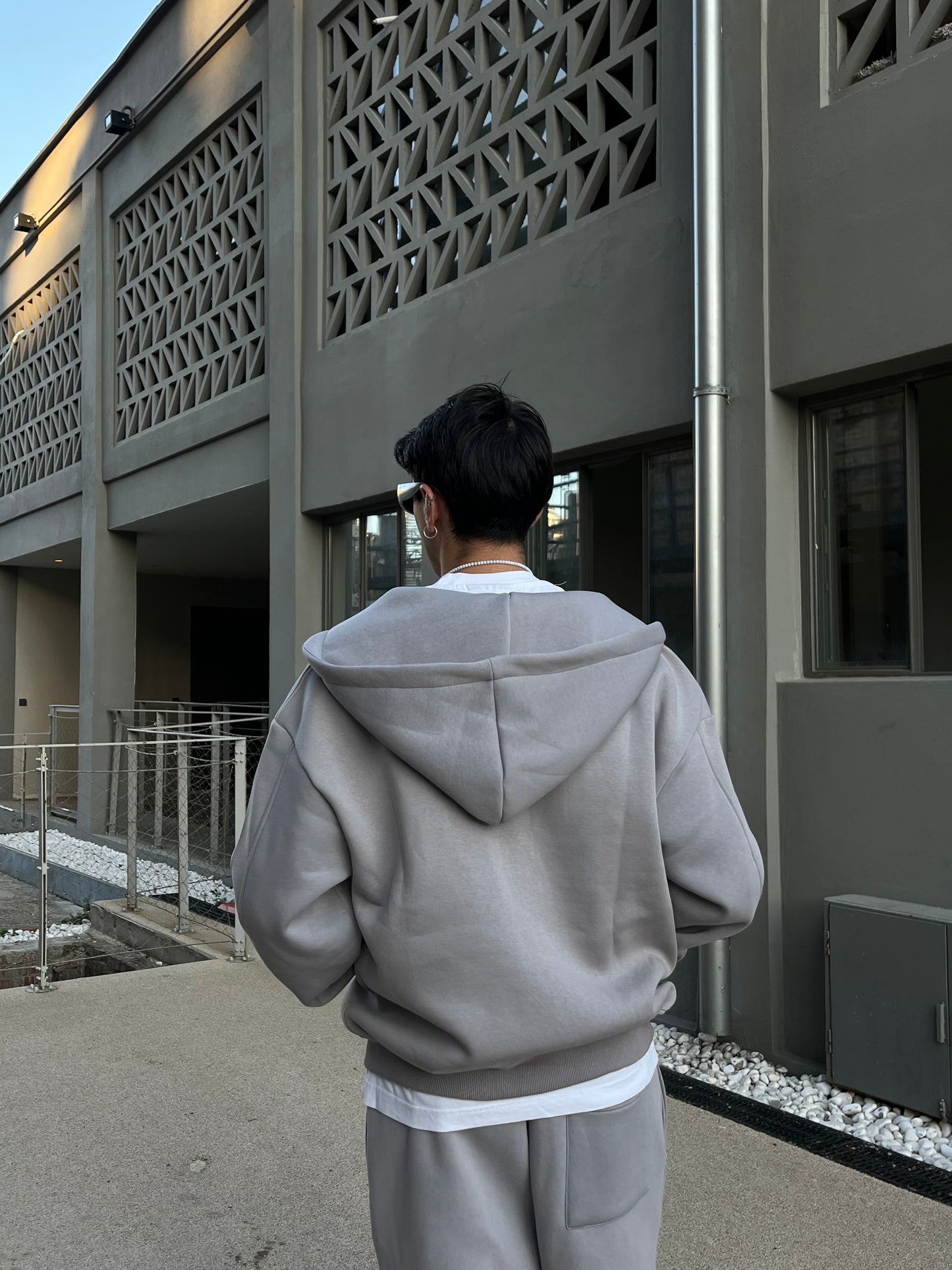 Basic Gri Oversize Zipp