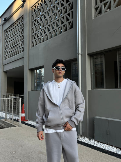 Basic Gri Oversize Zipp