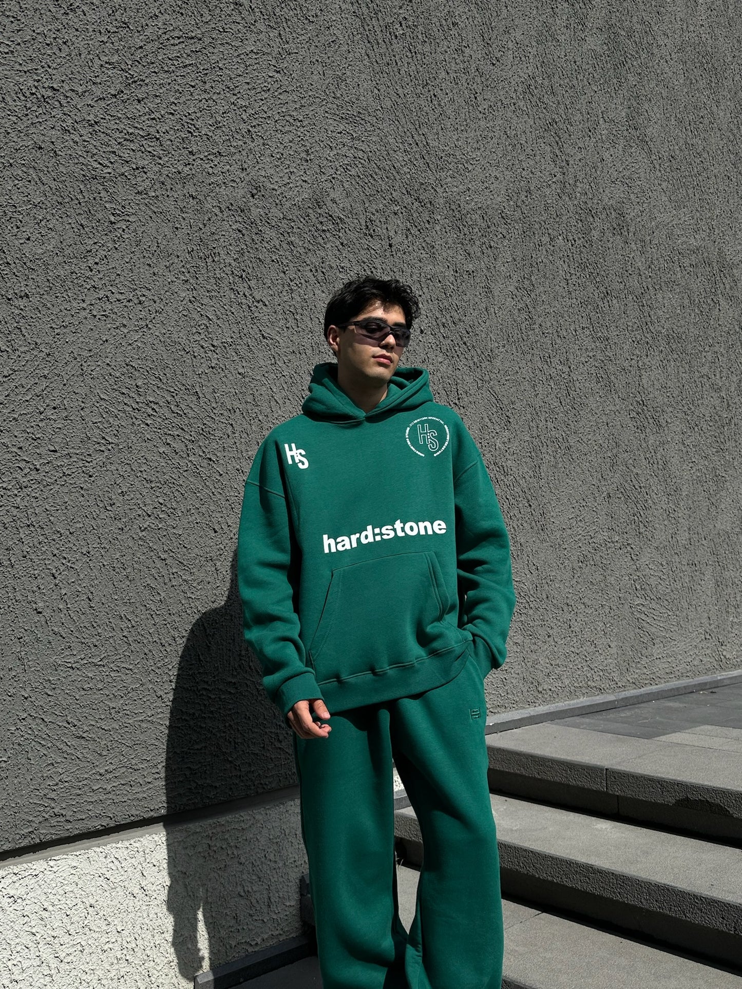 HS Baskılı Yeşil Oversize Hoodie