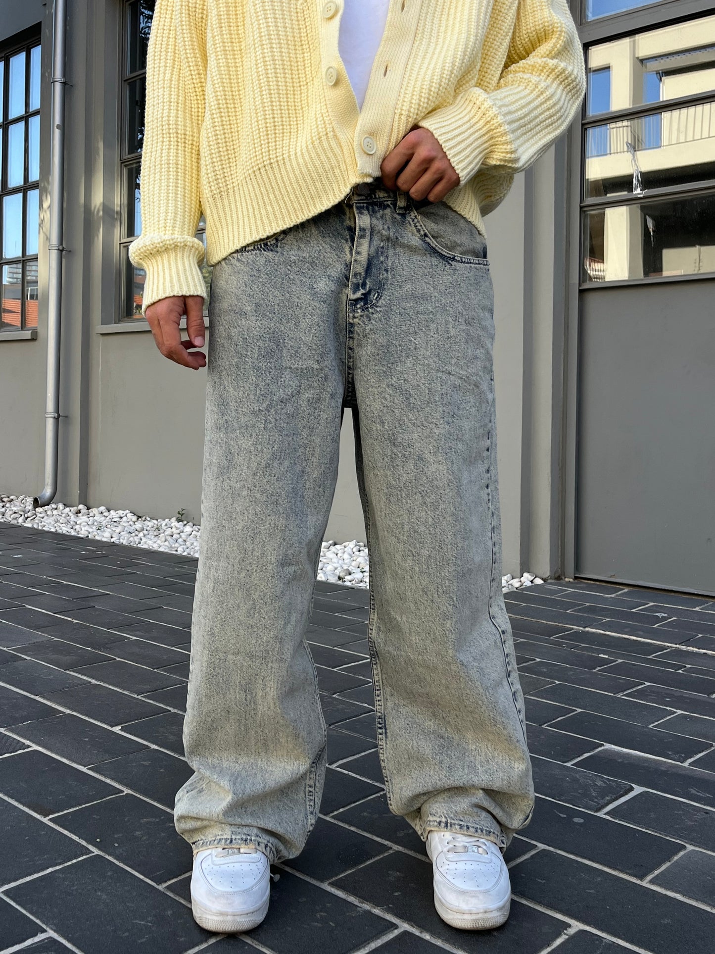 GG Basic Yıkama Detay Baggy Jean