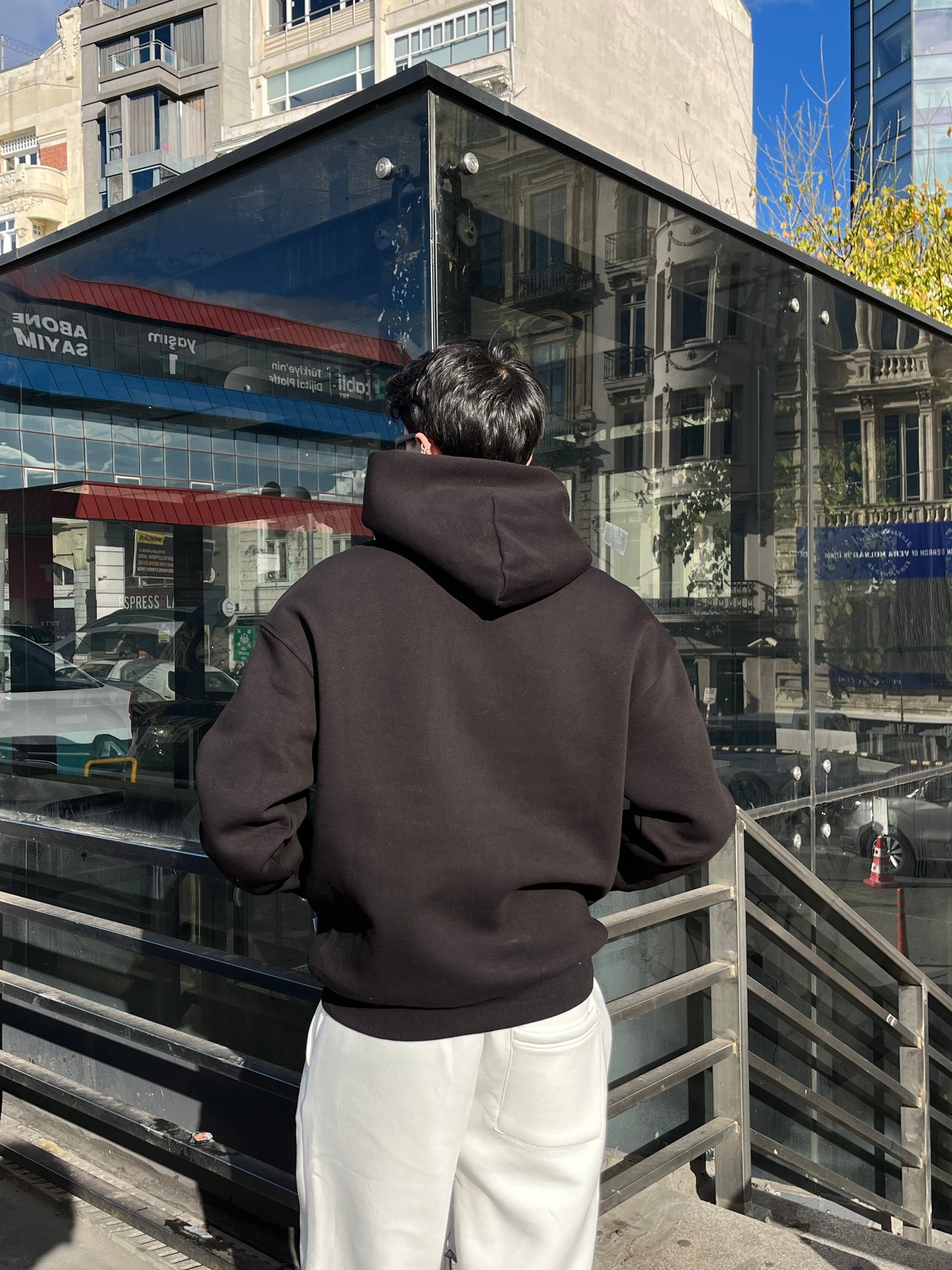 Champ Mood Baskılı Siyah Hoodie