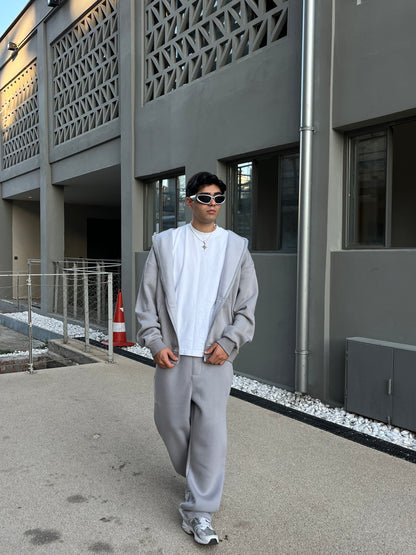 Basic Gri Oversize Zipp