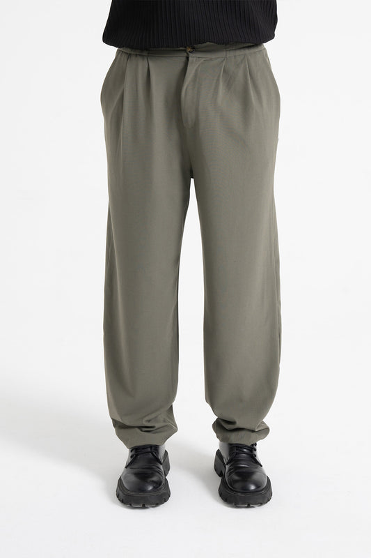 Baggy Fit Pileli Kumaş Pantolon