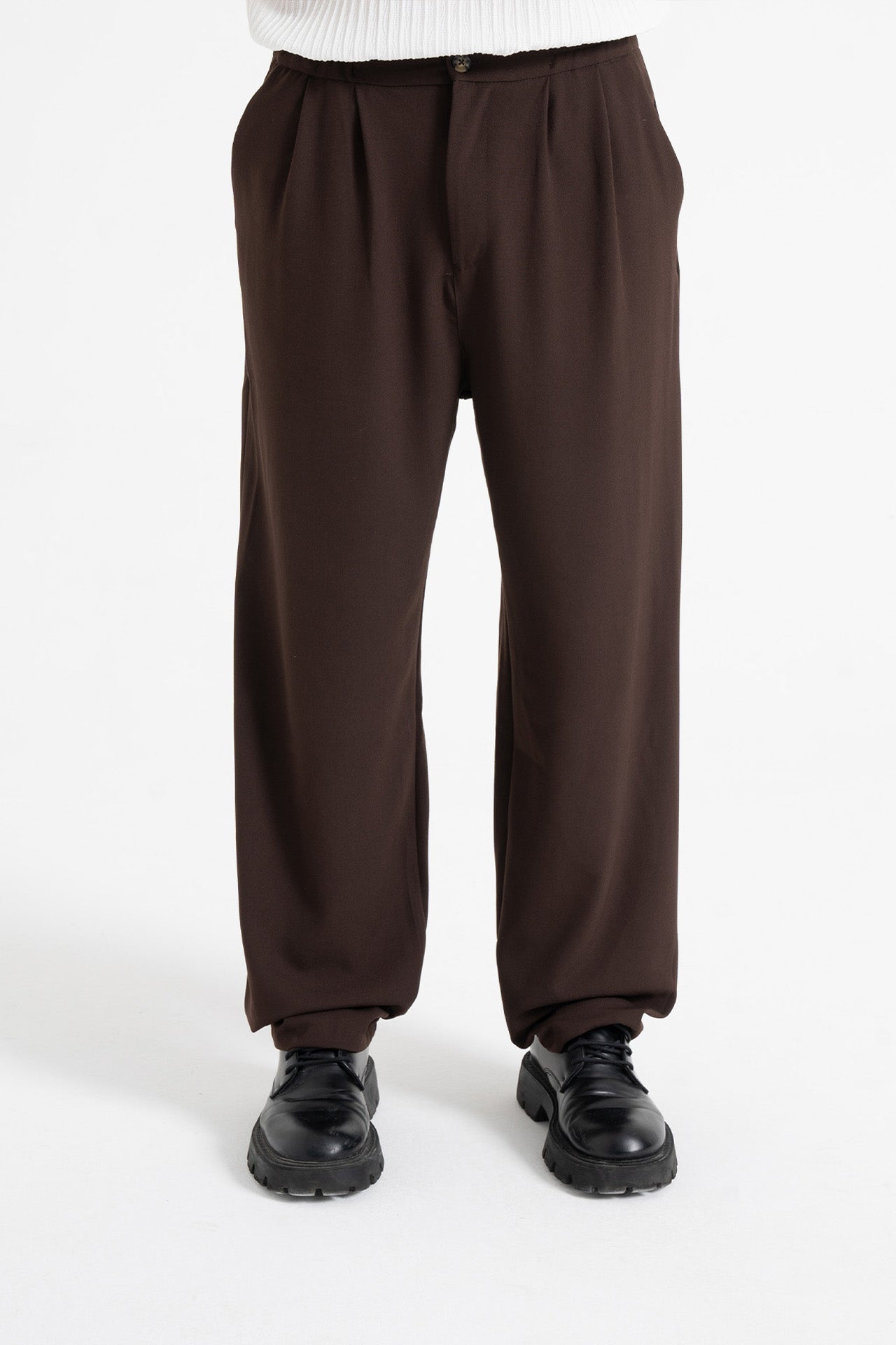 Baggy Fit Pileli Kumaş Pantolon