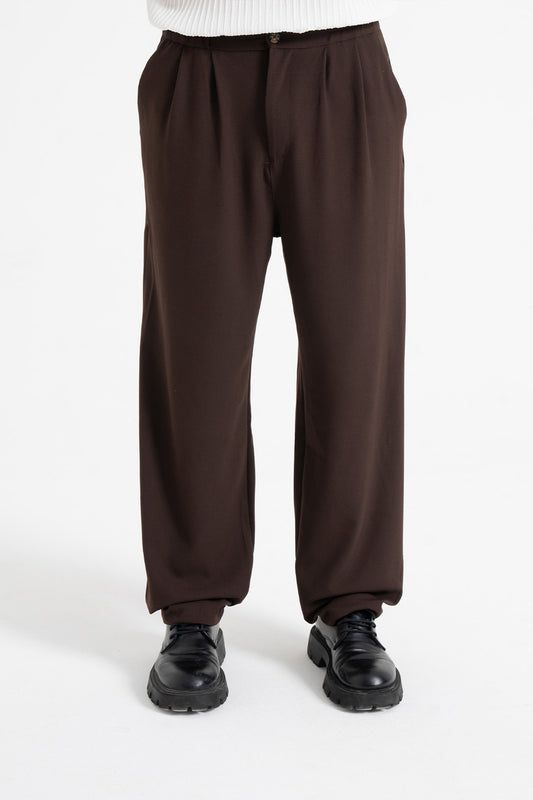 Baggy Fit Pileli Kumaş Pantolon