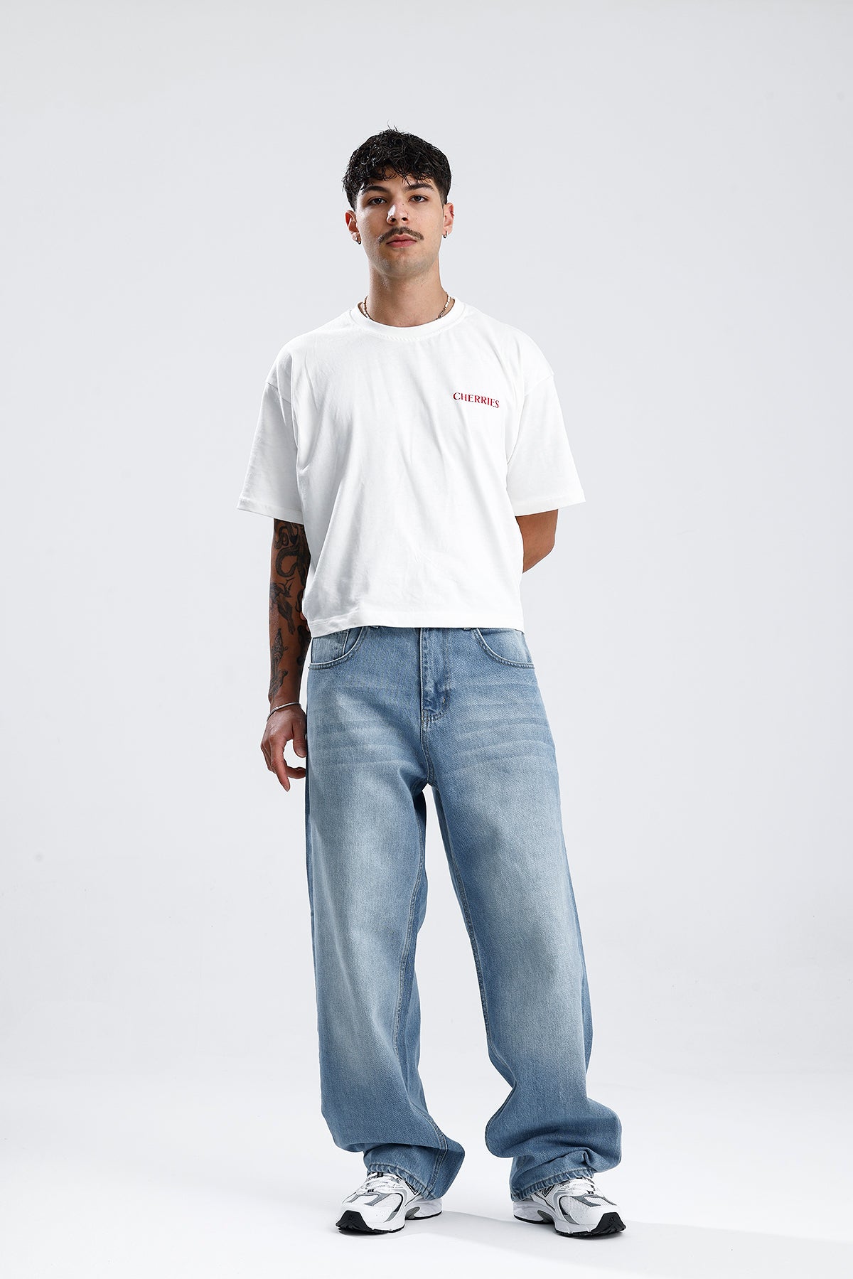Retro Wash Mavi Baggy Kot Pantolon