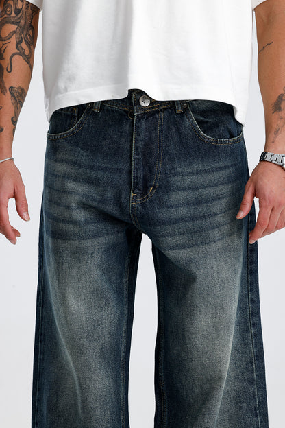 ATE Ocean Blue Washed Baggy Kot Pantolon