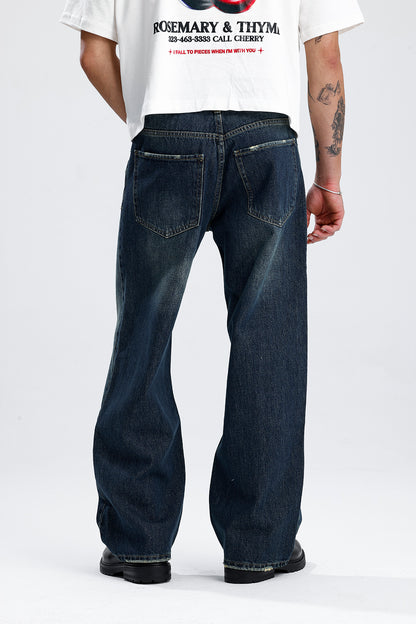 ATE Ocean Blue Washed Baggy Kot Pantolon