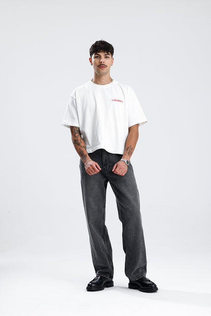 Relaxed Fit Koyu Gri Kot Pantolon