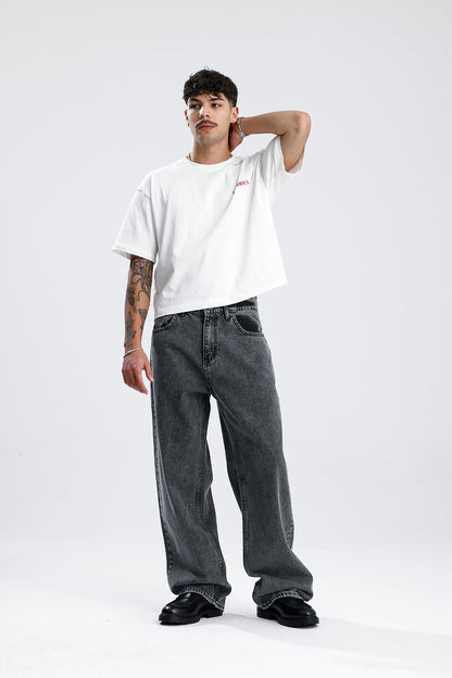 ATE Premium Gri Baggy Kot Pantolon