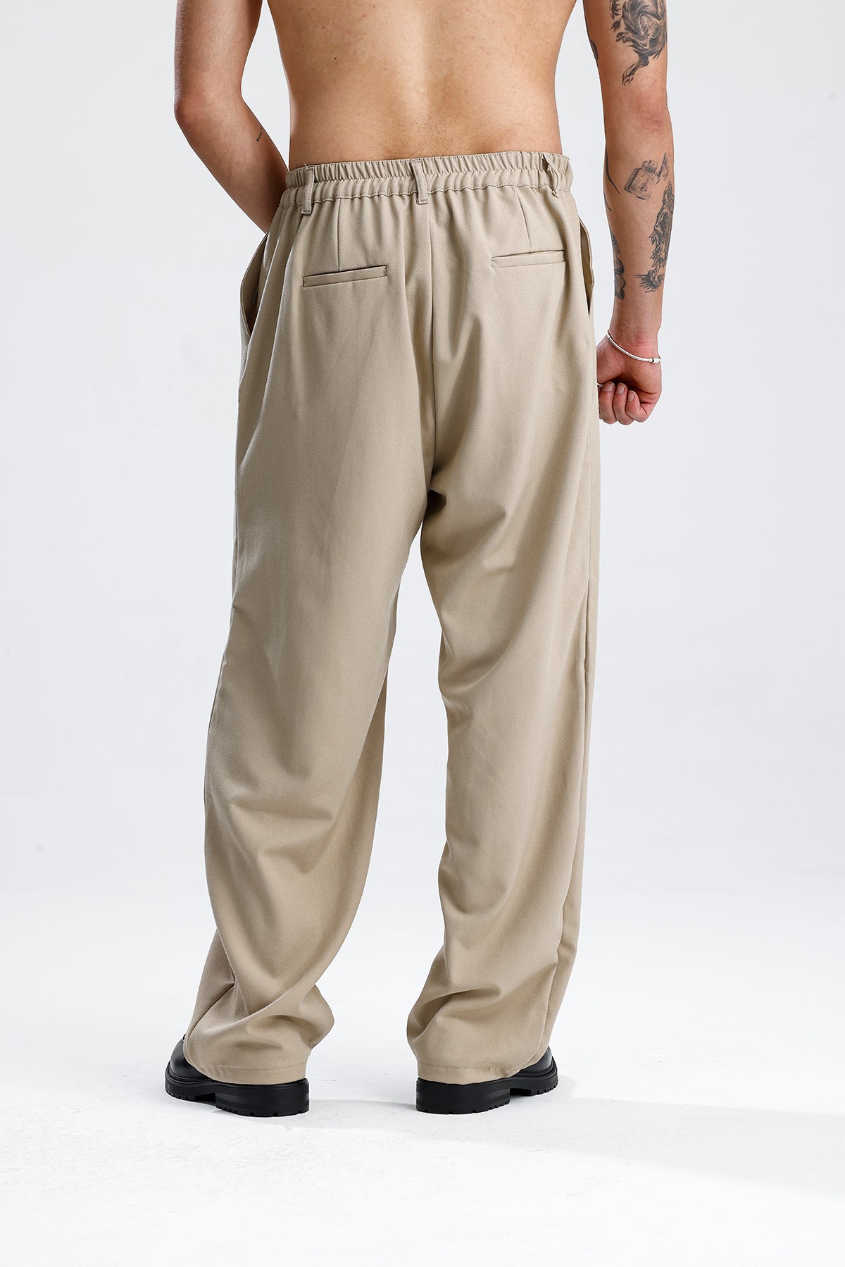 Baggy Fit Pileli Kumaş Pantolon