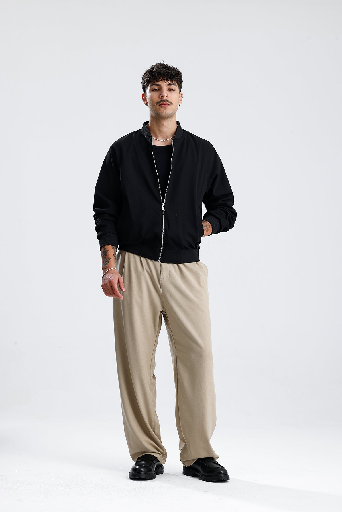 Baggy Fit Pileli Kumaş Pantolon