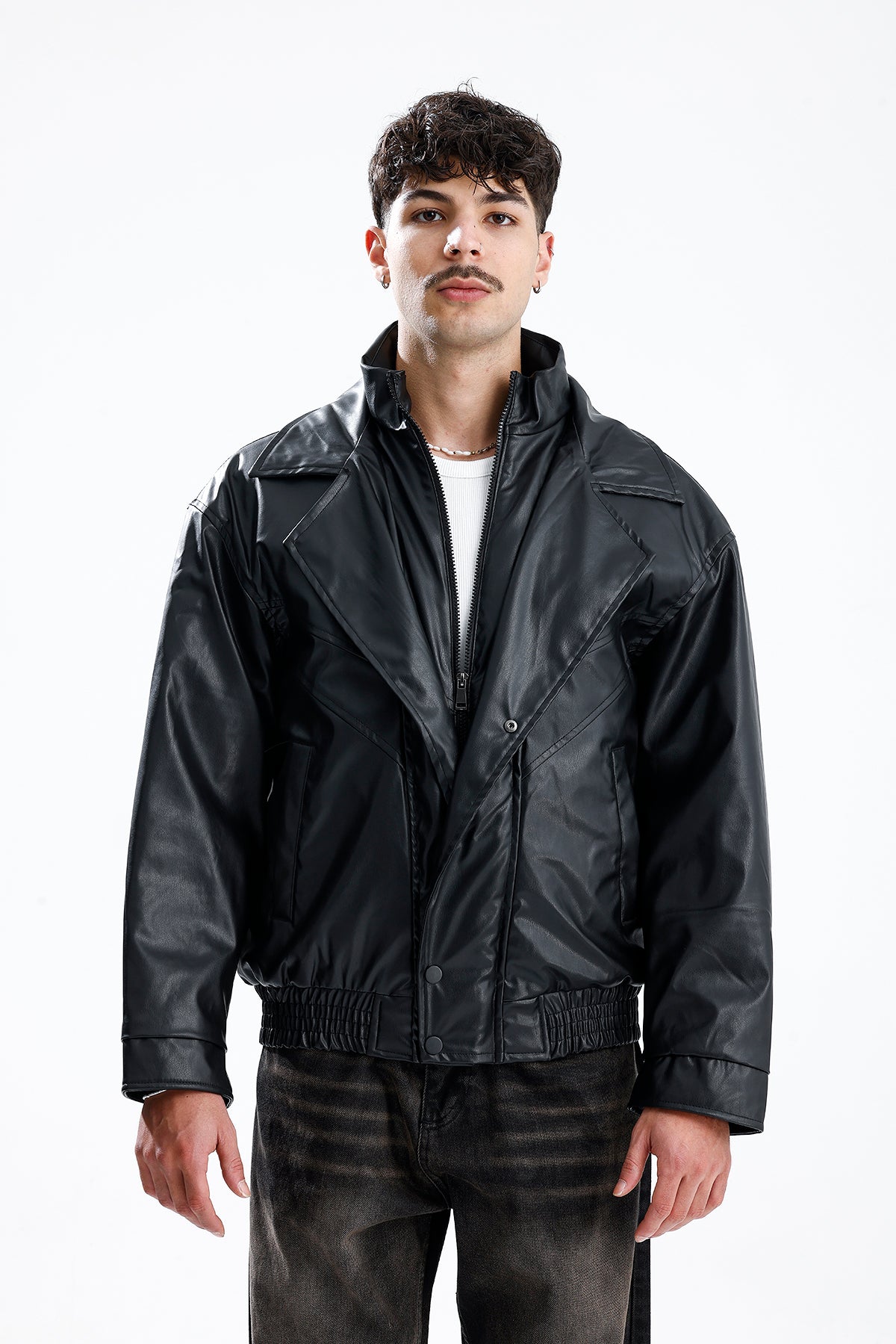 90's Vintage Kalıp Bomber Deri Ceket