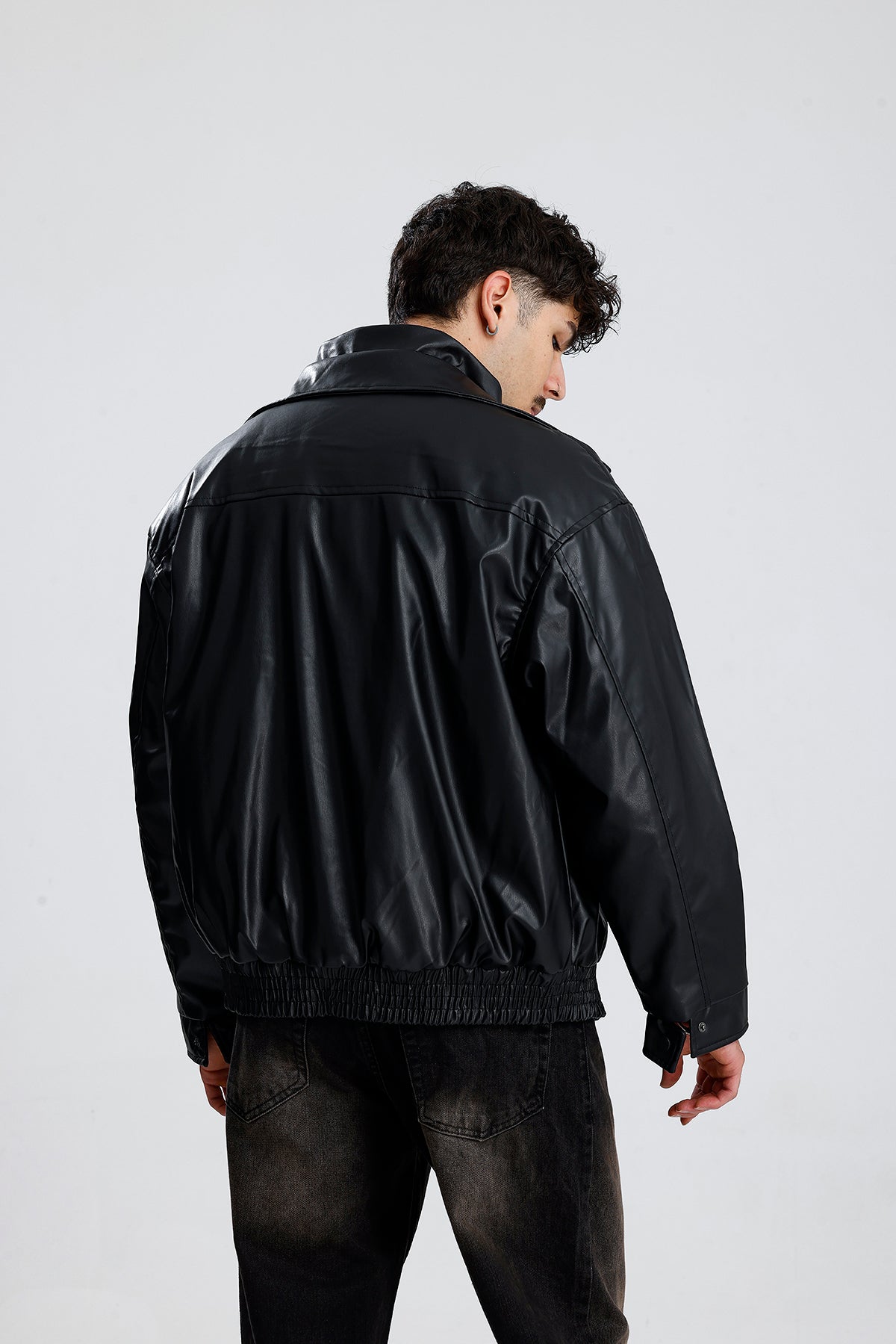 90's Vintage Kalıp Bomber Deri Ceket