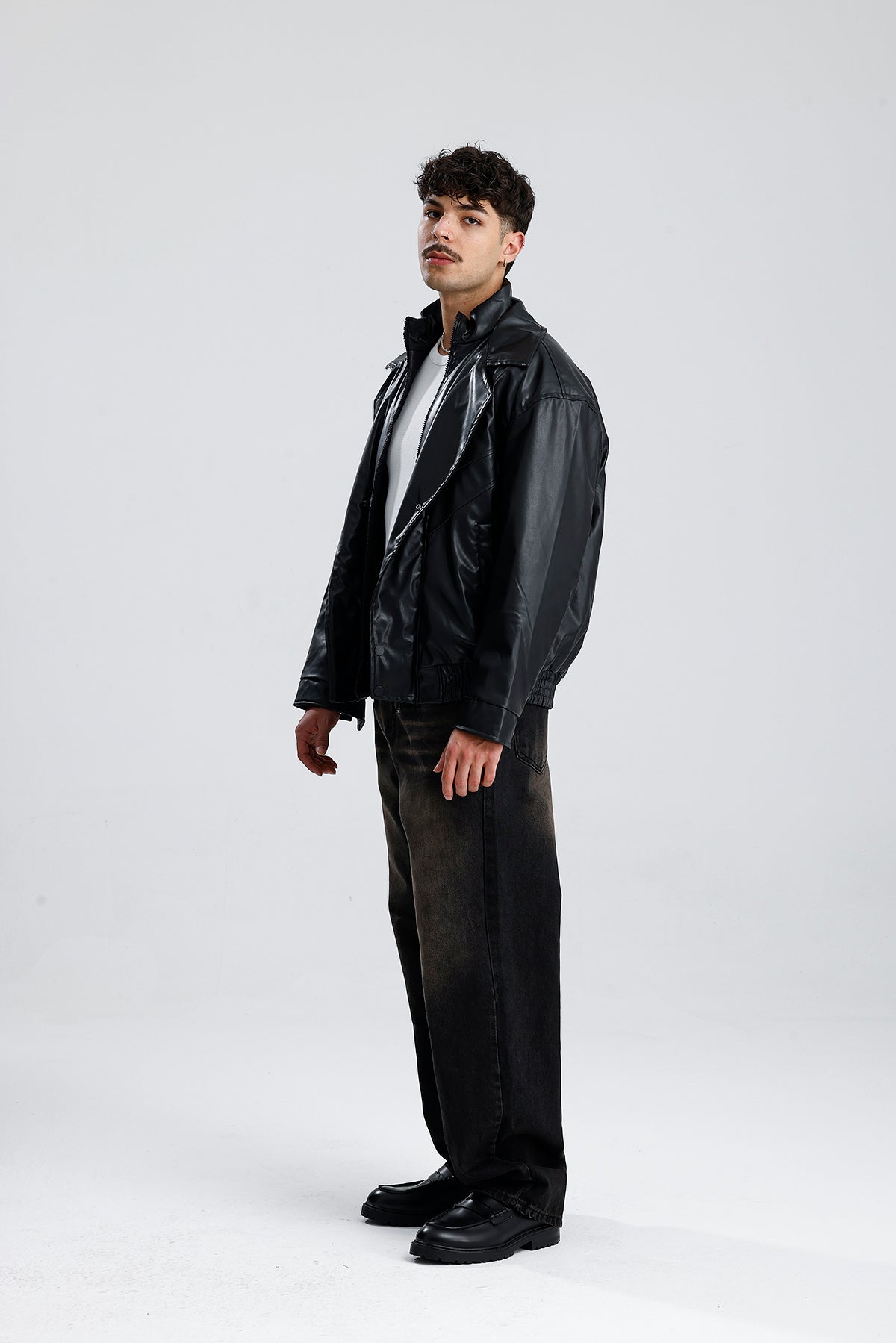 90's Vintage Kalıp Bomber Deri Ceket