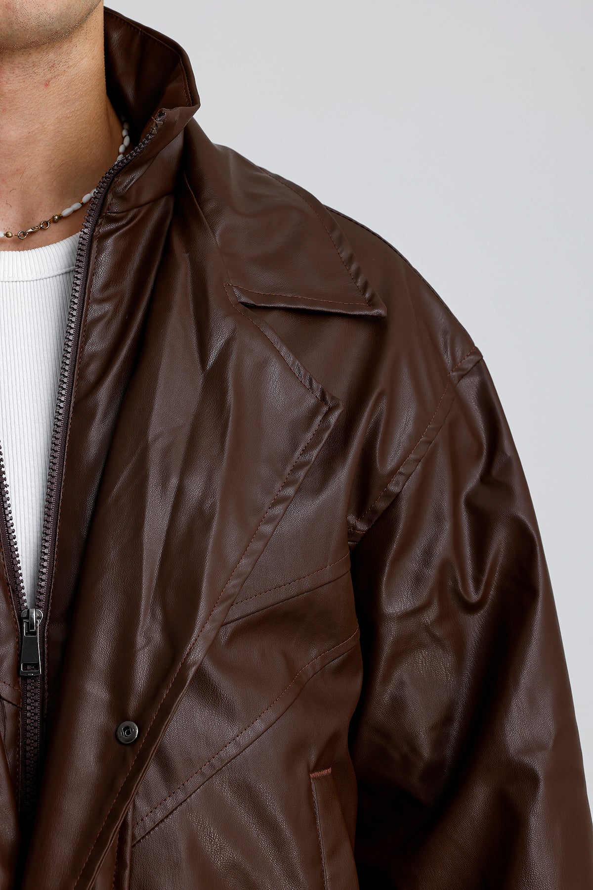 90's Vintage Kalıp Bomber Deri Ceket