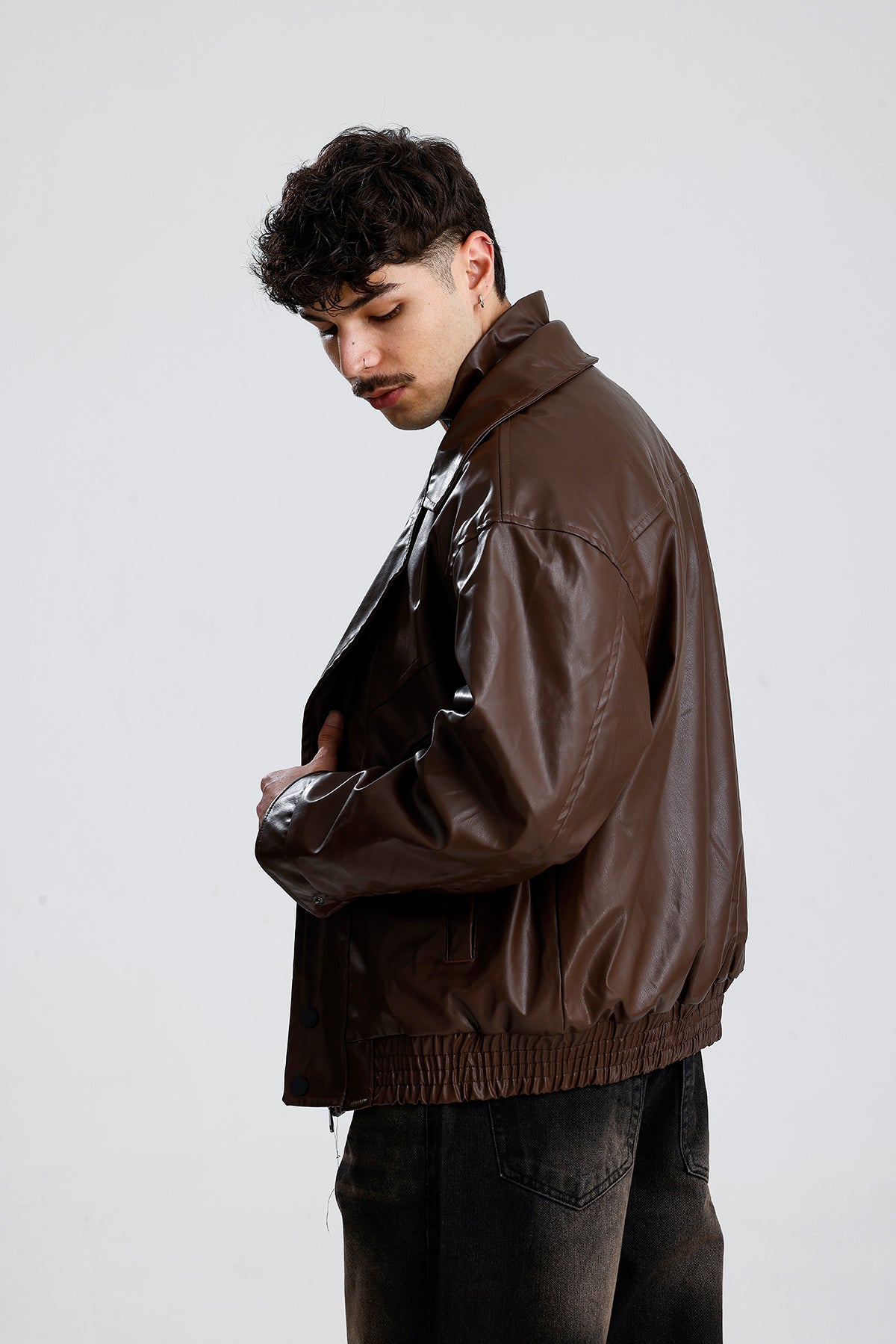 90's Vintage Kalıp Bomber Deri Ceket