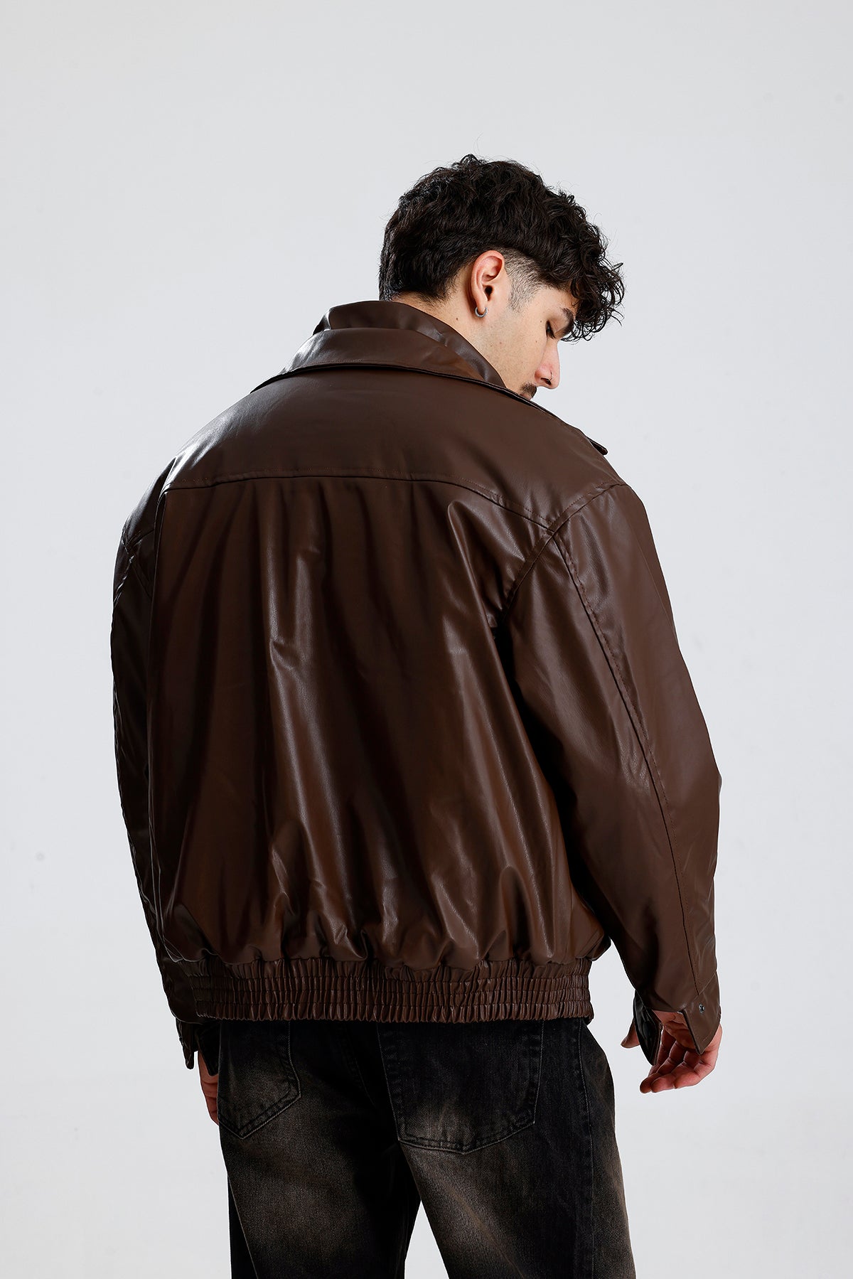 90's Vintage Kalıp Bomber Deri Ceket