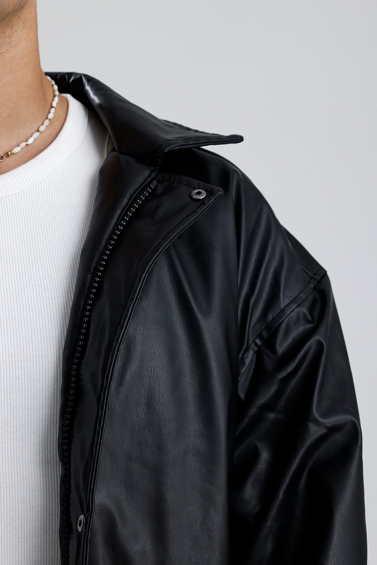 Oversize Bomber Deri Ceket