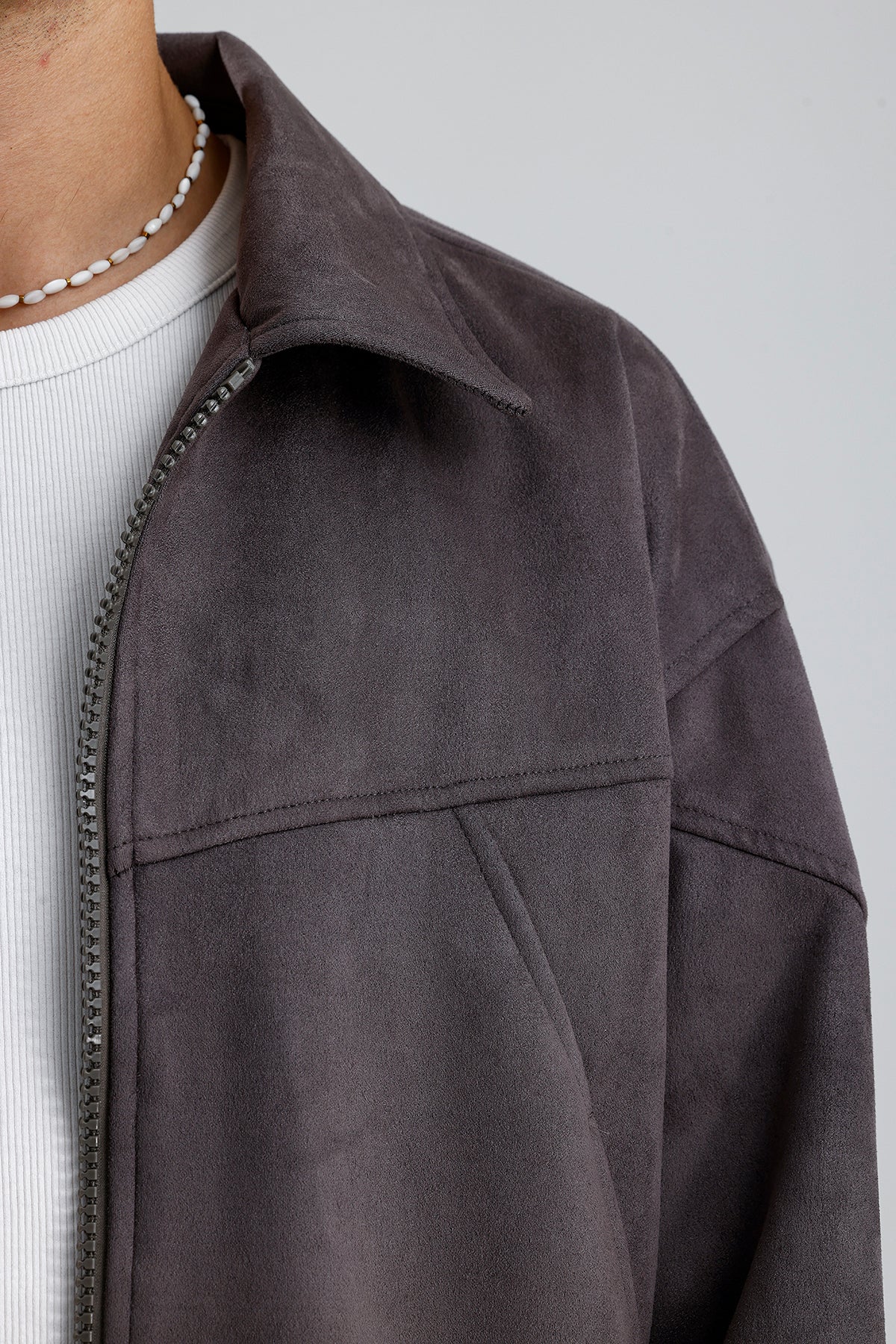 Süet Oversize Bomber Ceket