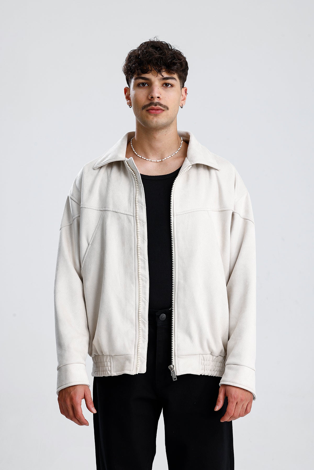 Süet Oversize Bomber Ceket