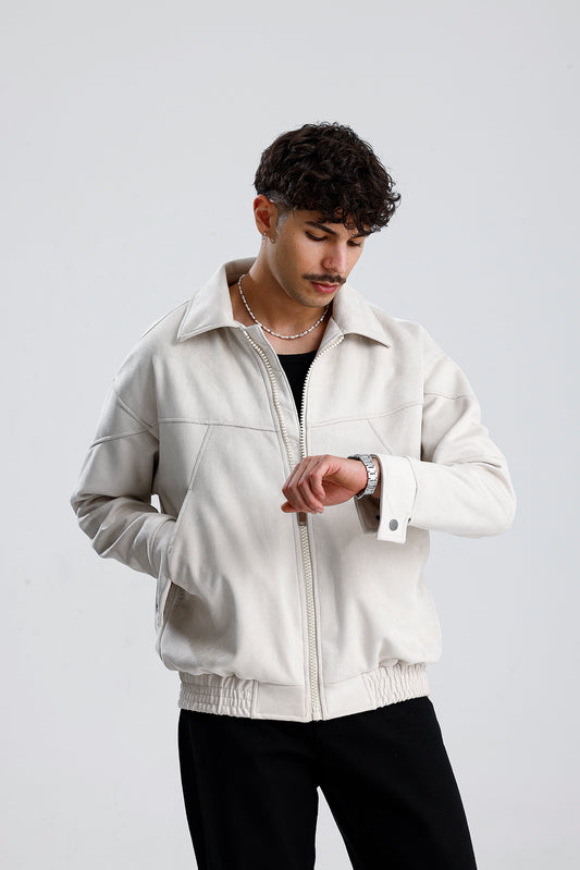 Süet Oversize Bomber Ceket