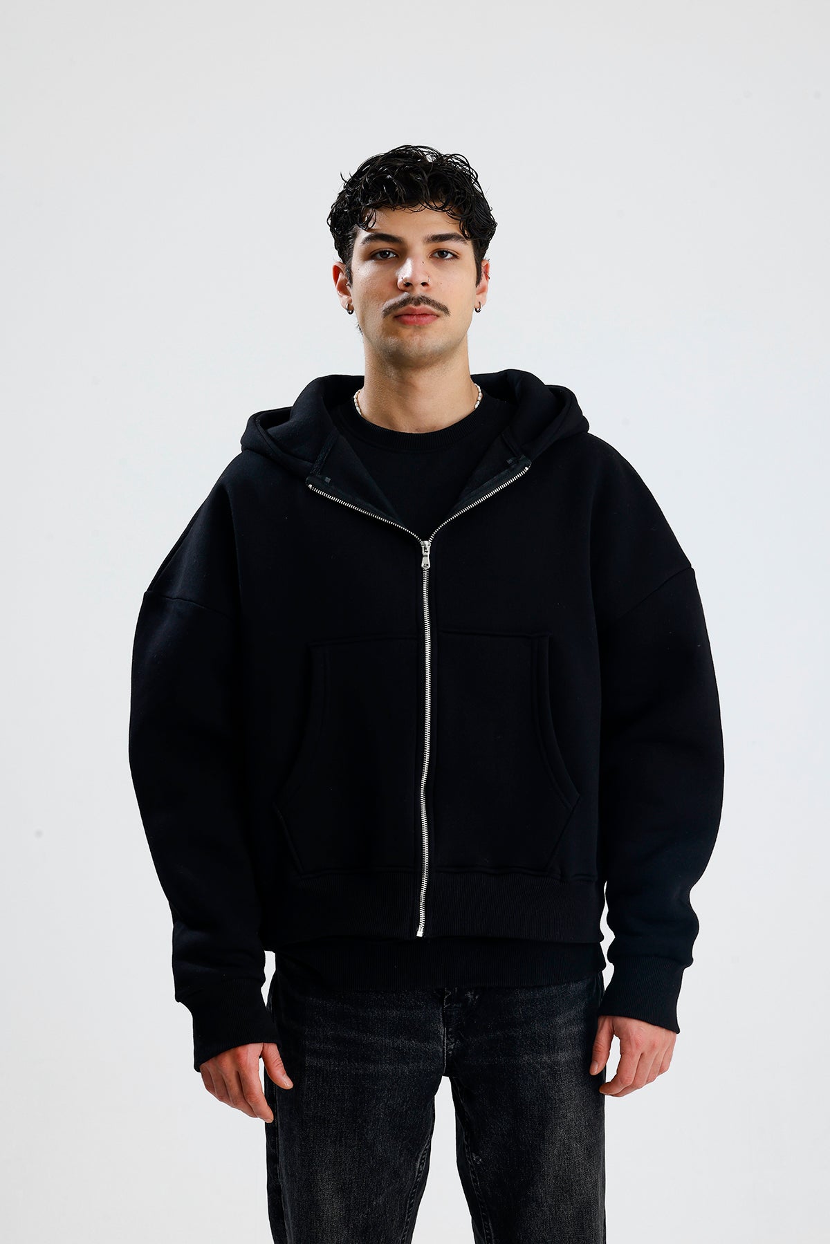 Basic Oversize Zip Hoodie