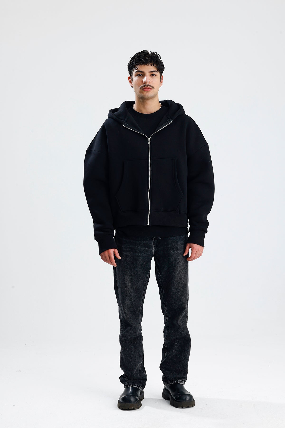 Basic Oversize Zip Hoodie