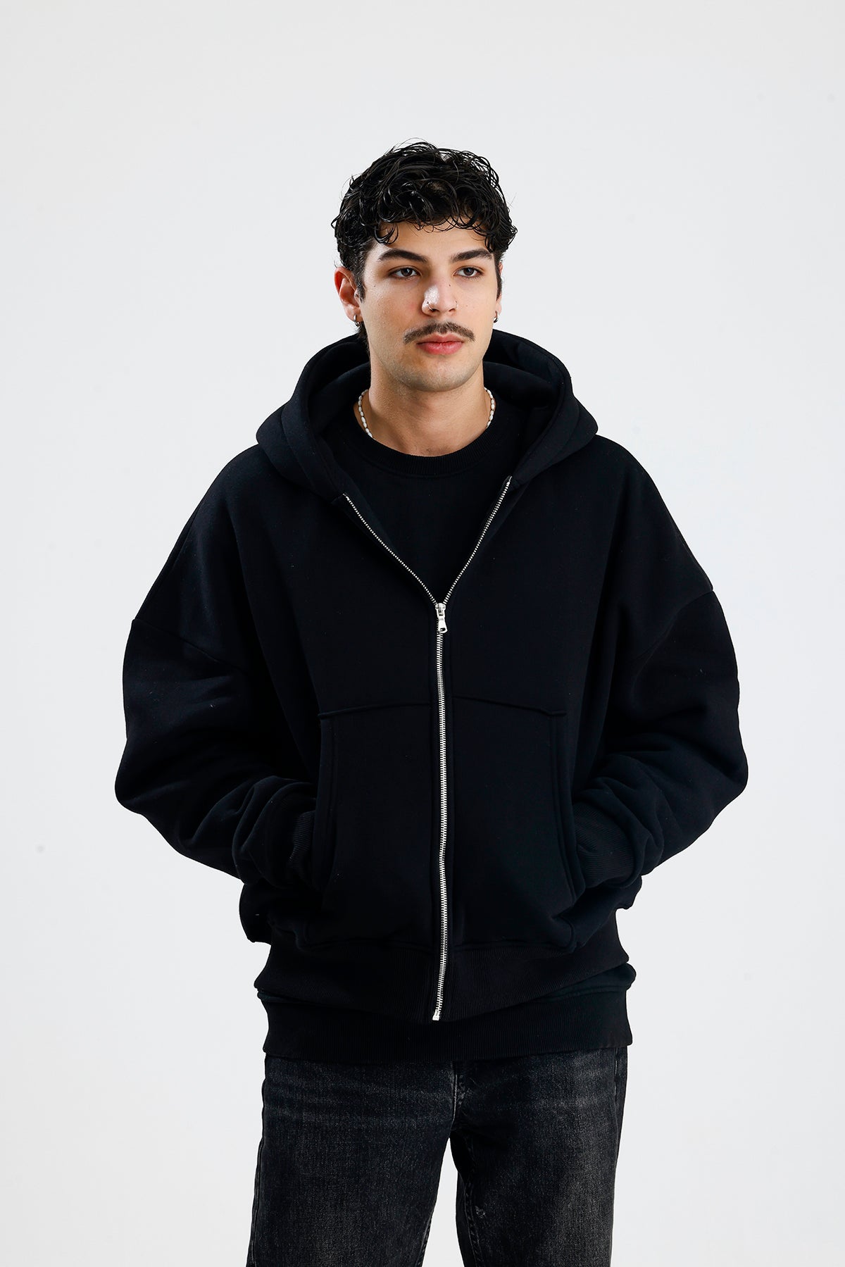 Basic Oversize Zip Hoodie