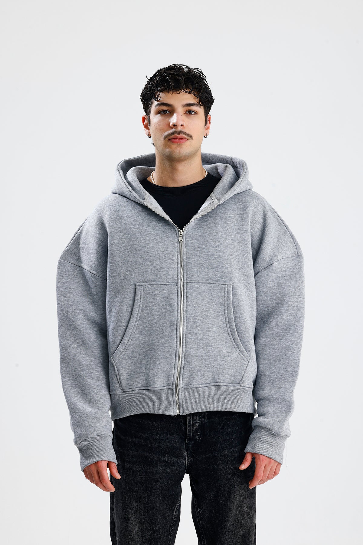 Basic Oversize Zip Hoodie